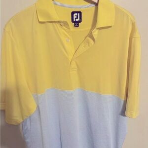 FJ Mill Creek Golf Club NC FOOTJOY Golf Polo Shirt Yellow & Blue Stripe Men's M